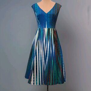 Anthropologie Ultramarine Dress By Tracy Reese, Silk blend Fit Flare Tulle Sz 2